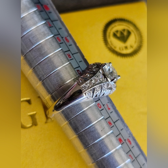 1 CT Moissanite Set In 14k White Gold Filled Band - Picture 7 of 9